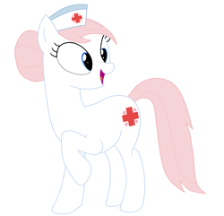 Size: 1612x1554 | Tagged: safe, artist:troopie, nurse redheart, earth pony, pony, g4, female, mare, nurse, simple background, smiling, solo, white background