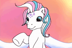 Size: 720x480 | Tagged: safe, screencap, skywishes, star catcher, butterfly, earth pony, pegasus, pony, dancing in the clouds, g3, animated, cloud, dialogue, duo, duo female, female, flying, shipping fuel, sky, sound, webm
