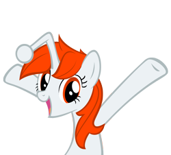 Size: 2418x2187 | Tagged: safe, artist:ironfruit, oc, oc only, oc:karma, pony, unicorn, arms in the air, female, high res, mare, ponified, reddit, simple background, solo, transparent background, vector