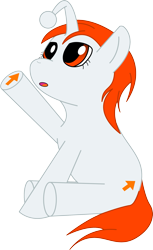 Size: 1445x2358 | Tagged: safe, artist:kyt-xune, oc, oc only, oc:karma, pony, unicorn, cutie mark, female, mare, open mouth, ponified, reddit, simple background, sitting, solo, transparent background, upvote, vector