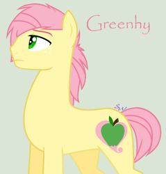 Size: 957x1003 | Tagged: safe, artist:brendalobinha, artist:mlpbasemaker33, oc, oc only, oc:greenhy, earth pony, pony, base used, male, offspring, parent:big macintosh, parent:fluttershy, parents:fluttermac, pink mane, solo, stallion, yellow coat