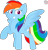 Size: 1077x1133 | Tagged: safe, artist:rainbow eevee, rainbow dash, pony, g4, backwards cutie mark, cheek fluff, colored wings, cutie mark, determined, female, gradient wings, looking at you, mare, multicolored hair, pink eyes, rainbow hair, raised hoof, simple background, smiling, solo, spread wings, transparent background, vector, wings