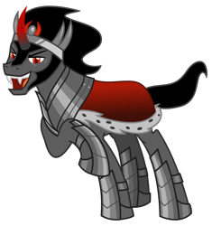 Size: 1500x1594 | Tagged: safe, artist:sketchmcreations, king sombra, pony, umbrum, unicorn, g4, looking at you, male, open mouth, raised hoof, simple background, solo, stallion, transparent background, vector