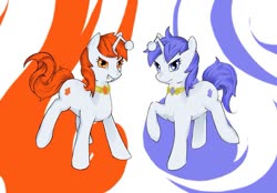 Size: 1073x745 | Tagged: safe, artist:vittlevoom, oc, oc only, oc:discentia, oc:karma, pony, unicorn, cutie mark, downvote, duo, female, mare, ponified, reddit, upvote