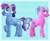 Size: 1100x900 | Tagged: safe, artist:enigmadoodles, atticus, elbow grease, paradise (g4), crystal pony, earth pony, pony, g4, duo, female, male, mare, raised hoof, stallion