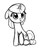 Size: 619x665 | Tagged: safe, artist:nimaru, oc, oc only, oc:rose petal, pony, unicorn, cute, female, mare, monochrome, sketch, solo