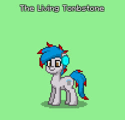 Size: 311x298 | Tagged: safe, oc, oc only, oc:the living tombstone, earth pony, pony, pony town, male, pixel art, screenshots, simple background, solo, stallion