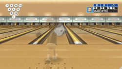 Size: 480x270 | Tagged: safe, edit, rarity, pony, unicorn, g4, the gift of the maud pie, animated, bowling, bowling ball, female, gif, meme, rariball, strike (bowling term), wii, wii sports