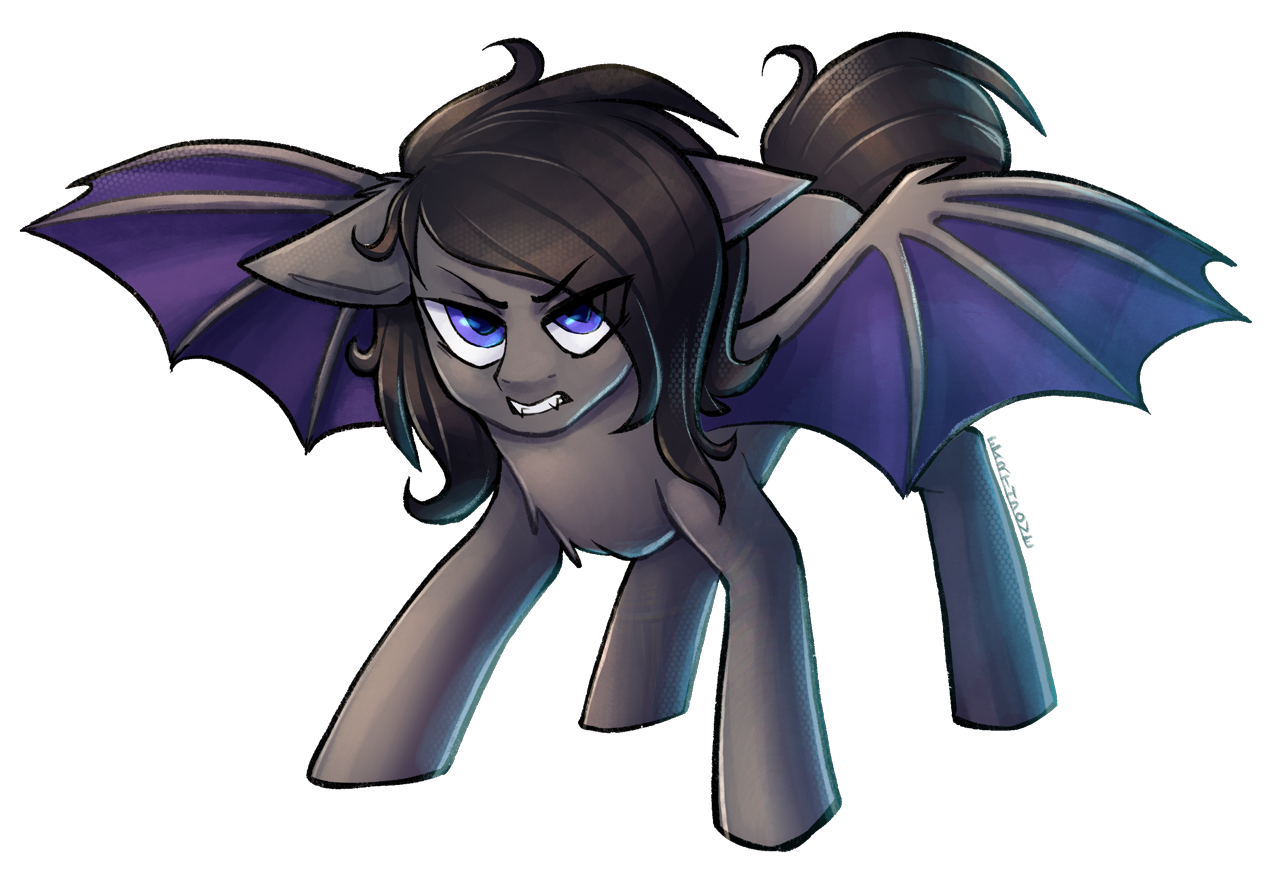 safe, artist:earthpone, oc, oc only, oc:midnight blitz, bat <b>pony</b>, <b>pony</b>, und...