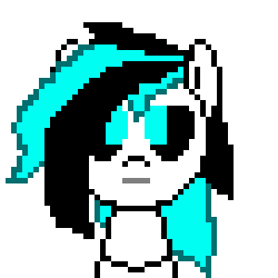 Size: 300x300 | Tagged: safe, artist:nukepony360, oc, oc only, oc:prototype v, android, robot, animated, female, looking at you, pixel art, solo, suspicious