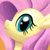 Size: 2000x2000 | Tagged: safe, artist:stellardust, derpibooru exclusive, fluttershy, pegasus, pony, g4, bust, female, high res, looking at you, mare, orange background, portrait, profile, simple background, smiling, smiling at you, solo