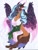 Size: 2999x3974 | Tagged: safe, artist:frozensoulpony, oc, oc only, oc:prince azimuth, draconequus, hybrid, high res, interspecies offspring, male, offspring, parent:discord, parent:princess luna, parents:lunacord, solo, traditional art