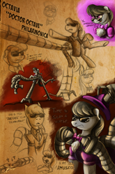 Size: 2000x3024 | Tagged: safe, artist:jamescorck, octavia melody, earth pony, pony, g4, annoyed, bowtie, clothes, crossover, doctor octavia, doctor octopus, female, hat, high res, octavia is not amused, otto octavius (marvel comics), suit, sunglasses, supervillain, tentacles, top hat, unamused