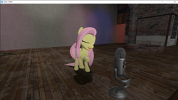 Size: 1280x720 | Tagged: safe, artist:didgereethebrony, fluttershy, pegasus, pony, g4, 3d, eyes closed, female, gmod, microphone, screenshots, singing, solo, stage, youtube link