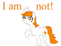 Size: 600x450 | Tagged: safe, artist:tenri-colorless, oc, oc only, oc:karma, pony, unicorn, cutie mark, female, mare, ponified, reddit, simple background, solo, text, transparent background, upset, upvote