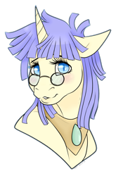 Size: 1280x1831 | Tagged: safe, artist:caff, oc, oc only, oc:frae, pony, unicorn, female, glasses, head shot, mare, simple background, solo, transparent background