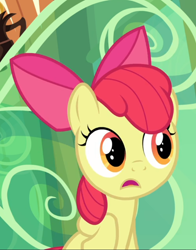 Size: 644x821 | Tagged: safe, screencap, apple bloom, g4, surf and/or turf, cropped, female, open mouth, solo, train