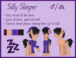 Size: 2735x2100 | Tagged: safe, artist:lambydwight, oc, oc:silly sleeper, pony, commission, high res, reference sheet