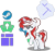 Size: 1280x1207 | Tagged: safe, artist:fuzzybrushy, oc, oc only, oc:stock piston, pony, unicorn, logo, magic, magic aura, movie accurate, red hair, simple background, solo, transparent background, vector