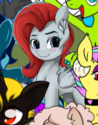 Size: 1099x1396 | Tagged: safe, artist:jamie paw, oc, oc only, oc:gallop crush, pegasus, pony, 2020 community collab, derpibooru community collaboration, female, looking at you, mare, smiling