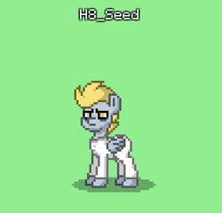 Size: 311x298 | Tagged: safe, oc, oc only, oc:h8-seed, pegasus, pony, fanfic:rainbow factory, pony town, male, pixel art, screenshots, simple background, solo, stallion