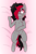 Size: 652x1000 | Tagged: safe, artist:lazerblues, oc, oc only, oc:miss eri, earth pony, pony, bed, black and red mane, blushing, chest fluff, cut, pubic fluff, solo, two toned mane