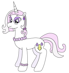 Size: 1911x2015 | Tagged: safe, artist:supahdonarudo, fleur-de-lis, pony, unicorn, series:fleurbuary, g4, bracelet, ear piercing, earring, jewelry, necklace, older, older fleur-de-lis, pearl necklace, piercing, simple background, transparent background