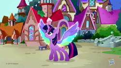 Size: 854x480 | Tagged: safe, twilight sparkle, alicorn, pony, g4, my little pony: rainbow roadtrip, female, solo, twilight sparkle (alicorn), wing bling