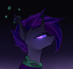 Size: 800x759 | Tagged: safe, artist:minty--fresh, changeling, changeling king, glowing eyes, purple changeling, solo