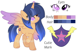 Size: 1920x1312 | Tagged: safe, artist:pink-soul27, oc, oc only, oc:anonwinkle shine, alicorn, pony, female, mare, offspring, parent:flash sentry, parent:twilight sparkle, parents:flashlight, reference sheet, simple background, solo, transparent background