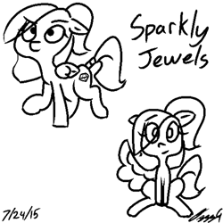Size: 500x500 | Tagged: safe, artist:ozzyg, oc, oc only, oc:sparkly jewels, pegasus, pony, female, mare, sitting, solo