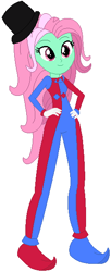 Size: 240x589 | Tagged: safe, artist:selenaede, artist:user15432, minty, human, equestria girls, g3, g4, barely eqg related, base used, beppi the clown, black hat, clothes, clown, clown shoes, crossover, cuphead, equestria girls style, equestria girls-ified, g3 to equestria girls, g3 to g4, generation leap, gloves, hand on hip, hat, shoes, solo, studio mdhr, top hat