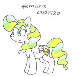 Size: 876x927 | Tagged: safe, artist:cmara, vapor trail, pegasus, pony, g4, female, mare, simple background, solo, traditional art, white background