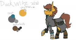 Size: 1920x1007 | Tagged: safe, artist:homicidal doktor, oc, oc:duck witz, clothes, reference sheet