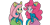 Size: 1037x517 | Tagged: safe, artist:treble clefé, fluttershy, pinkie pie, equestria girls, g4, my little pony equestria girls, duo, fake ears, fake tail, helping twilight win the crown, scene interpretation, simple background, transparent background