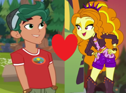Size: 1353x1000 | Tagged: safe, edit, edited screencap, screencap, adagio dazzle, timber spruce, equestria girls, equestria girls specials, g4, my little pony equestria girls: better together, my little pony equestria girls: legend of everfree, my little pony equestria girls: sunset's backstage pass, female, male, shipping, shipping domino, spiked headband, straight, timberdazzle