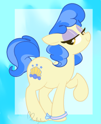 Size: 723x885 | Tagged: safe, artist:vellichorom, sapphire shores, earth pony, pony, g4, cutie mark, headcanon, lgbt headcanon, ms paint, raised hoof, solo, trans female, transgender