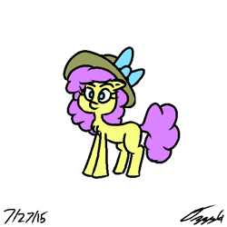 Size: 512x512 | Tagged: safe, artist:ozzyg, oc, oc only, earth pony, pony, chest fluff, female, hat, mare, solo