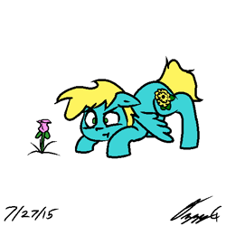 Size: 512x512 | Tagged: safe, artist:ozzyg, oc, oc only, pegasus, pony, female, flower, mare, solo