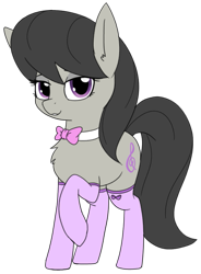 Size: 609x829 | Tagged: safe, artist:wafflecakes, octavia melody, earth pony, pony, g4, bedroom eyes, bow, bowtie, chest fluff, clothes, cute, ear fluff, female, looking at you, mare, simple background, socks, solo, tavibetes, transparent background