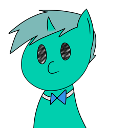 Size: 1500x1500 | Tagged: safe, artist:spaghettido, oc, oc only, oc:frost spark, pony, unicorn, bowtie, bust, male, oh no, simple background, solo, transparent background