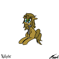 Size: 512x512 | Tagged: safe, artist:ozzyg, oc, oc only, pony, unicorn, clothes, freckles, glasses, scarf, sitting, solo