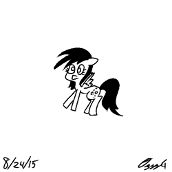 Size: 512x512 | Tagged: safe, artist:ozzyg, derpy hooves, pegasus, pony, g4, female, mare, monochrome, solo