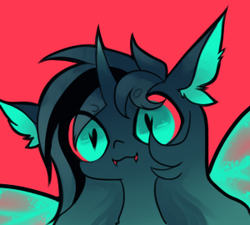 Size: 300x270 | Tagged: safe, artist:minty--fresh, oc, oc only, oc:minty fresh, changeling, changeling oc, cute, profile picture, solo, teal changeling