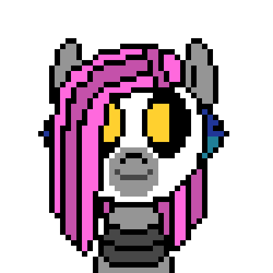 Size: 300x300 | Tagged: safe, artist:nukepony360, oc, oc only, oc:7a, android, pony, robot, robot pony, bust, female, pixel art, simple background, transparent background