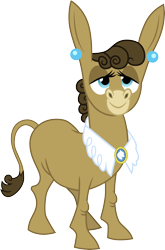 Size: 3000x4547 | Tagged: safe, artist:cloudy glow, matilda, donkey, pony, a friend in deed, g4, .ai available, cute, ear piercing, earring, female, high res, jewelry, lidded eyes, looking at you, matildadorable, piercing, simple background, solo, transparent background, vector