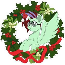 Size: 2560x2560 | Tagged: safe, artist:adjierakapangestu, oc, oc only, oc:ember heartshine, alicorn, pony, hat on horn, hearth's warming, high res, princess, simple background, solo, tiny hat, transparent background, ych result