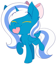 Size: 2419x2773 | Tagged: safe, artist:jetjetj, part of a set, oc, oc only, oc:fleurbelle, alicorn, pony, adorabelle, alicorn oc, bow, chibi, commission, cute, eyes closed, female, hair bow, heart, hearts and hooves day, high res, holding, horn, mare, simple background, smiling, solo, transparent background, ych result