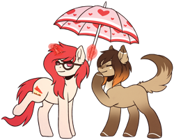 Size: 1024x824 | Tagged: safe, artist:ak4neh, oc, oc only, oc:claire, oc:redace, pony, unicorn, couple, female, lesbian, mare, simple background, transparent background