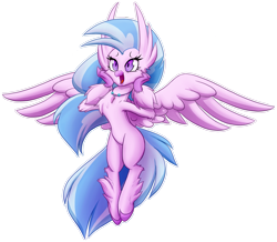 Size: 2111x1845 | Tagged: safe, artist:ikarooz, silverstream, classical hippogriff, hippogriff, g4, chest fluff, cute, daaaaaaaaaaaw, diastreamies, eyebrows, eyelashes, female, flying, jewelry, leg fluff, necklace, open mouth, simple background, solo, spread wings, transparent background, wings